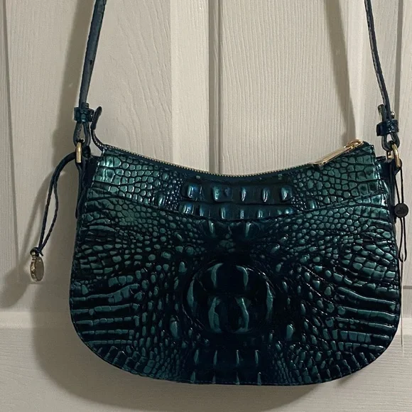 BRAHMIN… NWT SHAYNA CROSSBODY HANDBAG IRIDESCENT TEAL - Picture 7 of 16